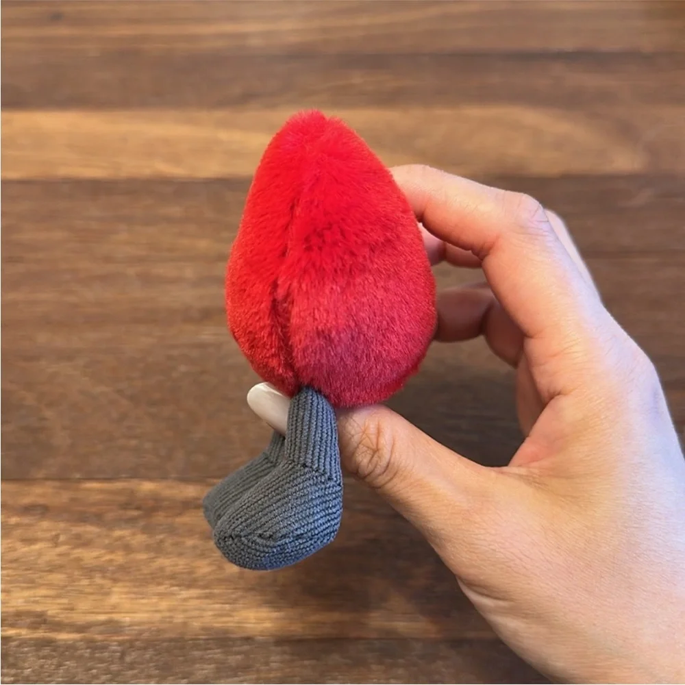 Red Heart Plush Keychain Cute Kawaii Bag Charm Soft Stuffed Pendant Gift